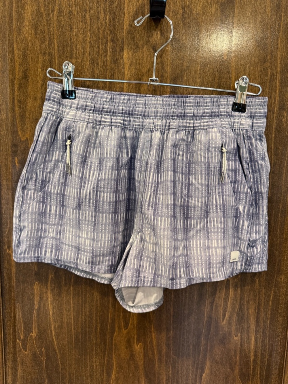 Vuori Light Blue Patterned Athletic Shorts